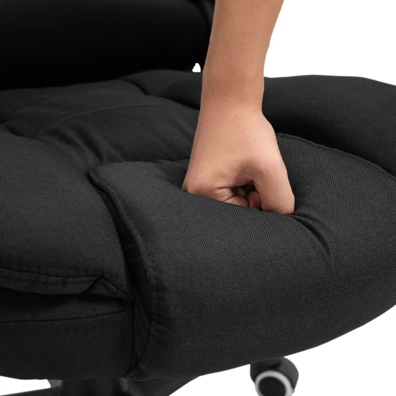 Vinsetto® kantoorstoel massagestoel draaistoel in hoogte verstelbaar 130° hoek linnen zwart 67 x 85 x 116 cm(m-10)