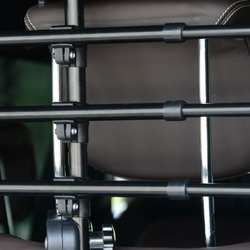 PawHut beschermrooster hondenrek voor in de auto bagagerek scheidingsrek verstelbaar zwart