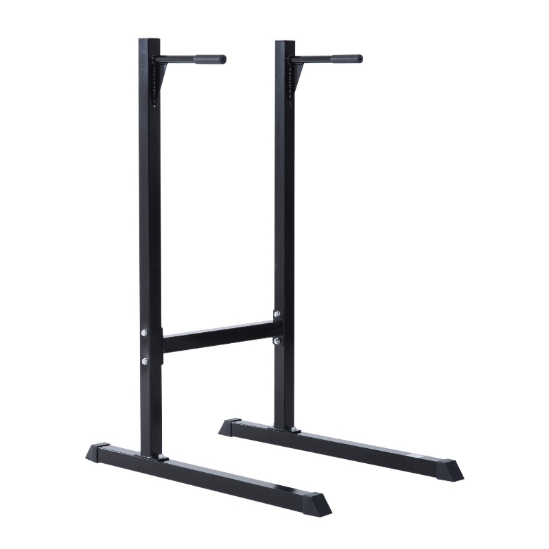 HomCom Estación Dip de Musculación - Negro Acero Hasta 120kg