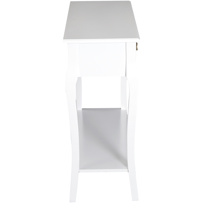 HOMCOM consoletafel met 2 lades console sideboard houten poten hal wit