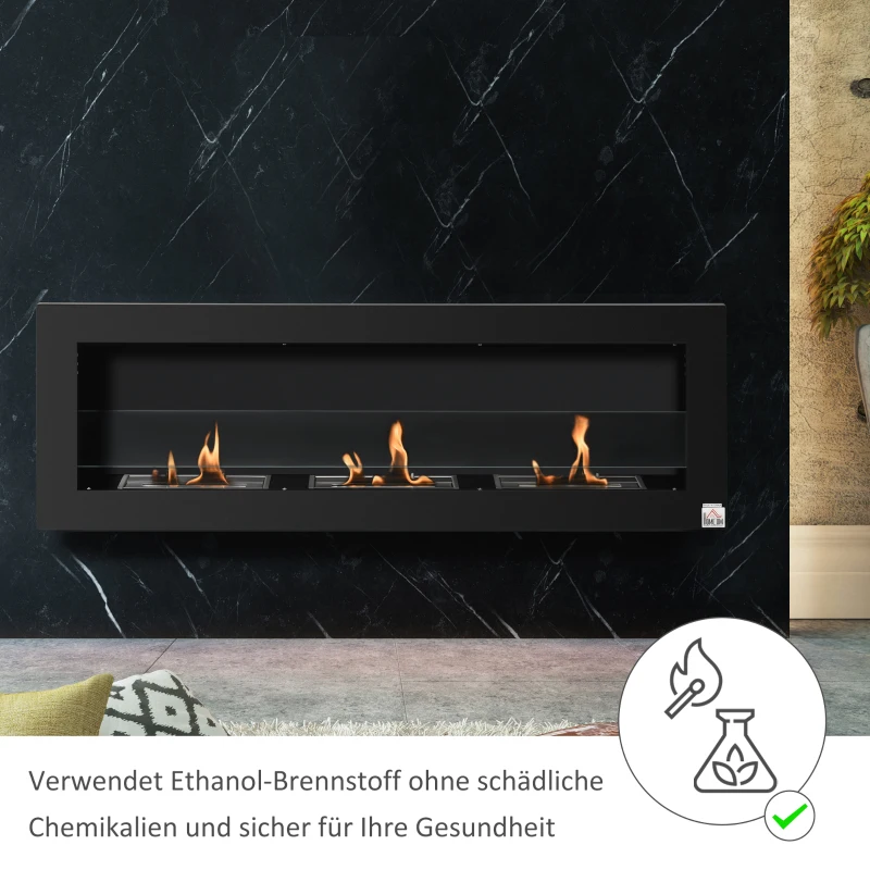 HOMCOM ethanolhaard bio-ethanolbrander 3 verbrandingskamers 3 uur. Brandduur zwart(m-4)