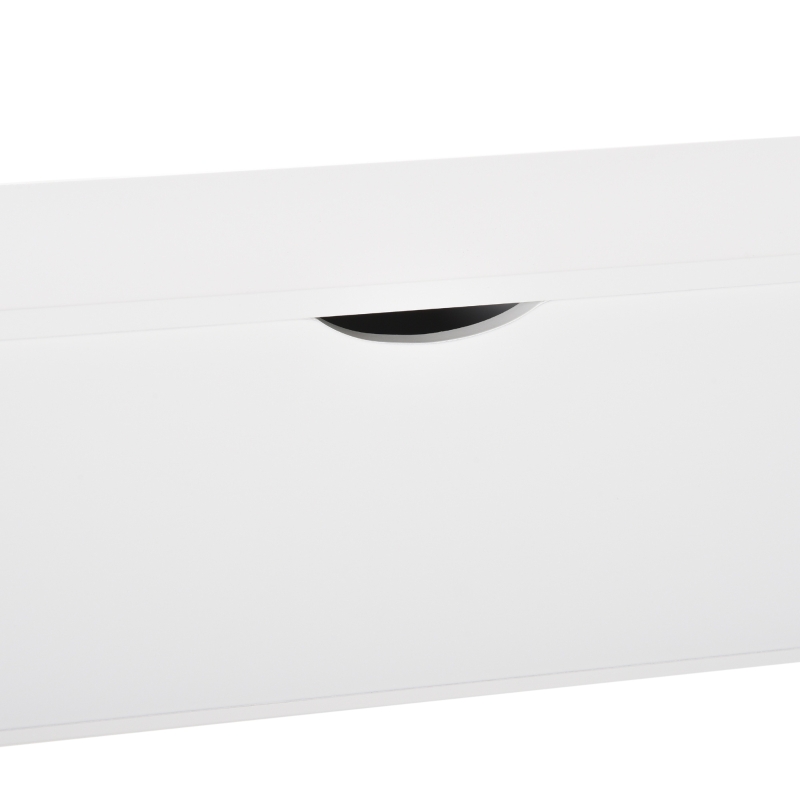 HOMCOM Cornice per Camino in Legno MDF con Armadietti Laterali, 107x18x100 cm, Bianco