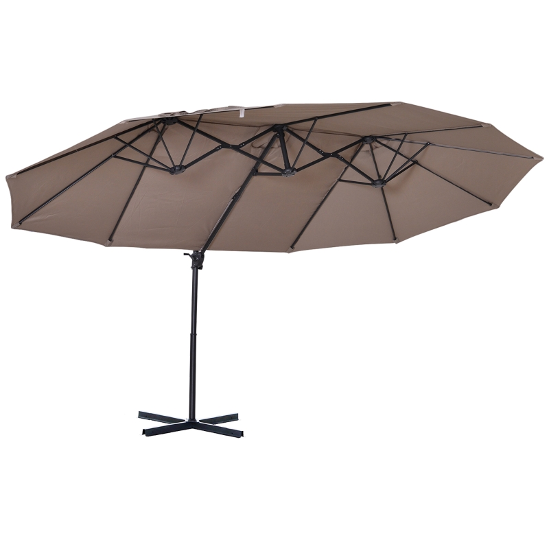 Parasol déporté grande taille inclinable acier polyester