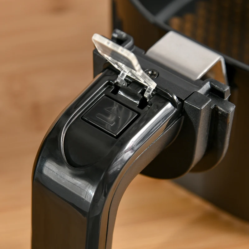 HOMCOM Friggitrice ad Aria Calda Temperatura Regolabile da 80-200°C, 1300W, Friggitrice Senza Olio da 4L con Timer 30 minuti, Spegnimento Automatico, Nero