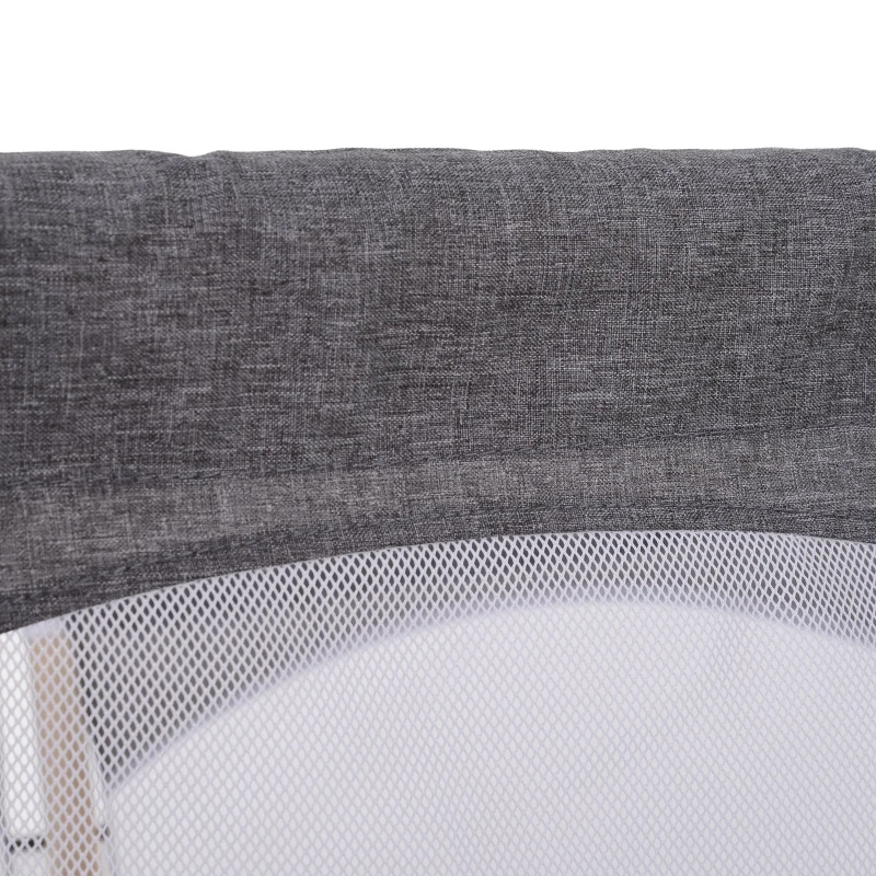 HOMCOM Trampolino Elastico Salvaspazio per Bambini 3-12 Anni (Max. 80kg) con Rete di Protezione, Grigio, 126x109x98cm