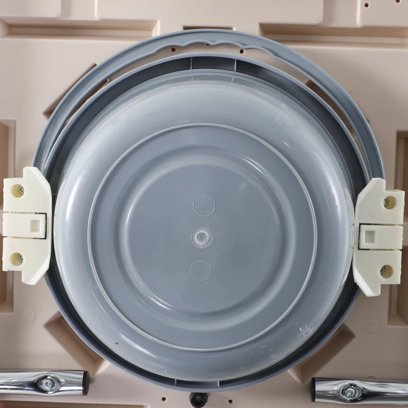 HOMCOM Carrozzina WC Impermeabile Antiscivolo con Vaso Rimovibile Anziani e Disabili Ecopelle e Metallo 66x55x92cm