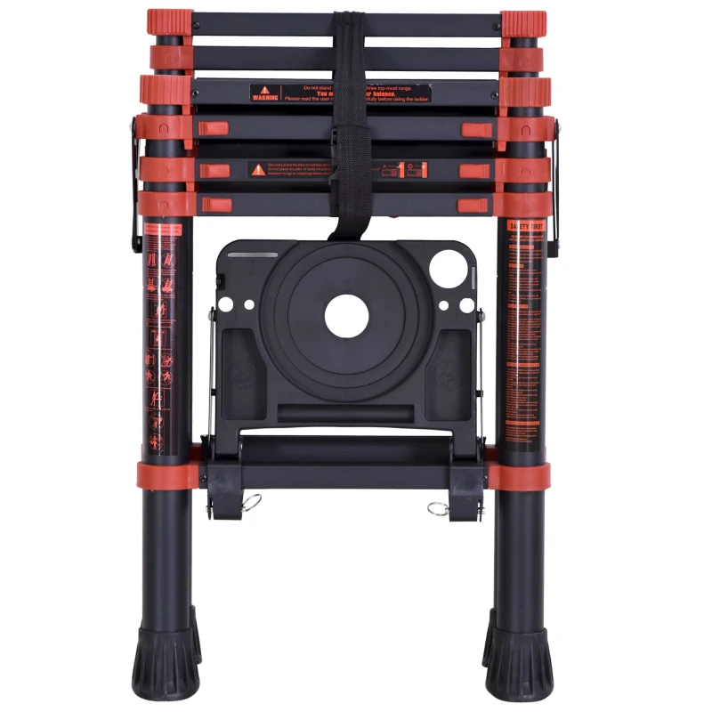 HOMCOM Scala in alluminio con scaletta doppia vassoio pieghevole salvaspazio