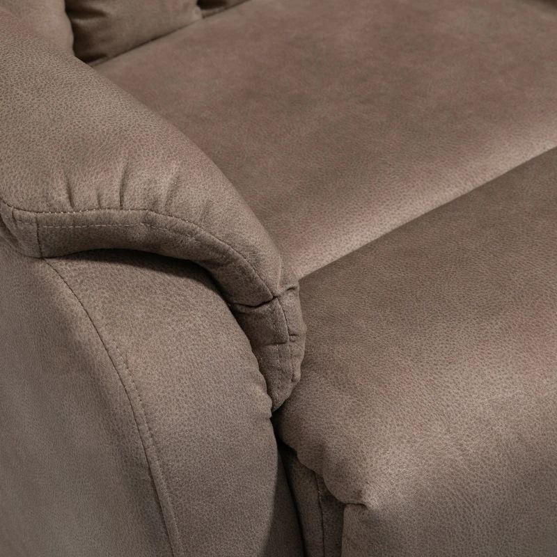 HOMCOM Poltrona Relax Elettrica, Poltrona Alzapersona con Telecomando, Poltrona Reclinabile 150° in Tessuto Marrone, 75x93x110cm