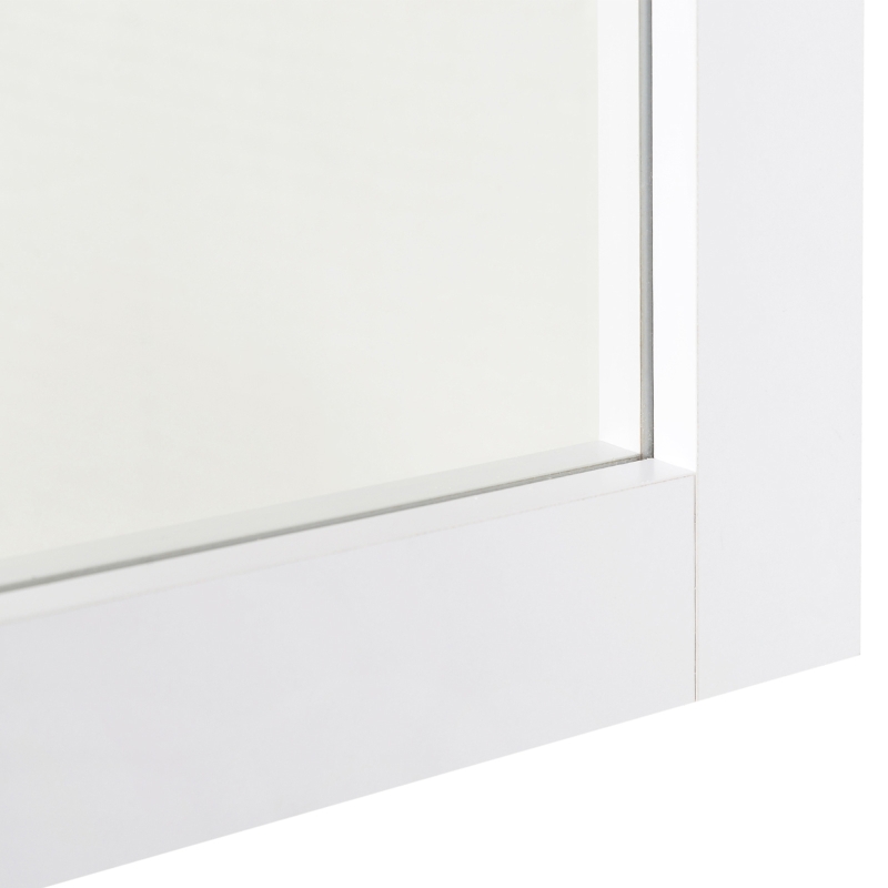 kleankin Specchio da Parete con Cornice in MDF e Vetro Argentato, Specchio Camera da Letto e Bagno, 52x1.9x72cm Bianco