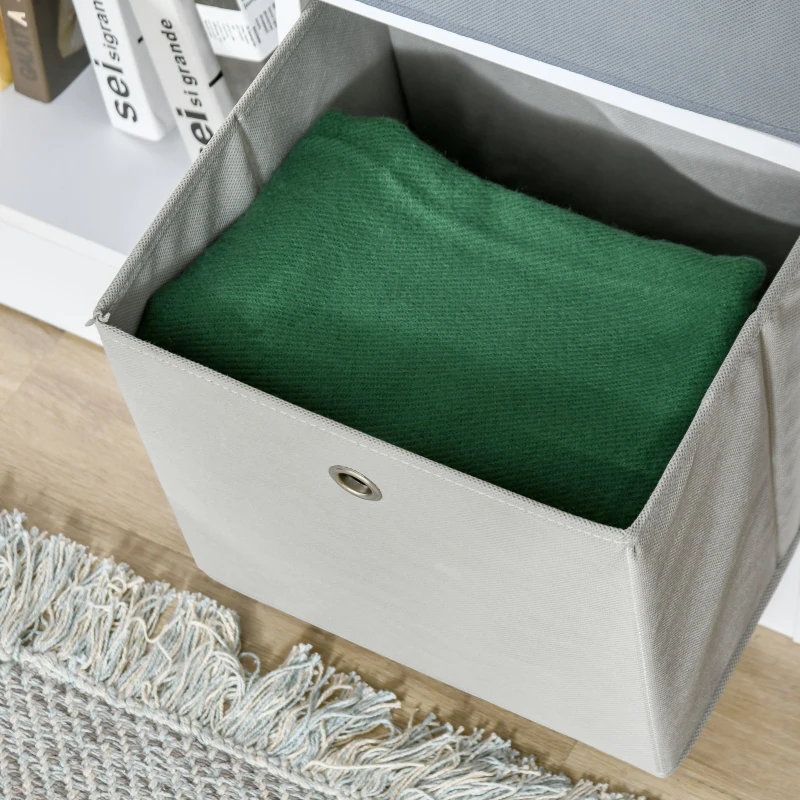 HOMCOM Meuble de rangement unité de rangement 3 niches 4 tiroirs non tissé panneaux particules blanc