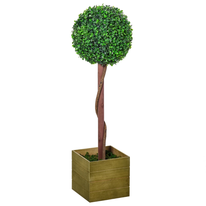 Outsunny Alberello Bosso Artificiale con Vaso Pianta Finta Altezza 87cm