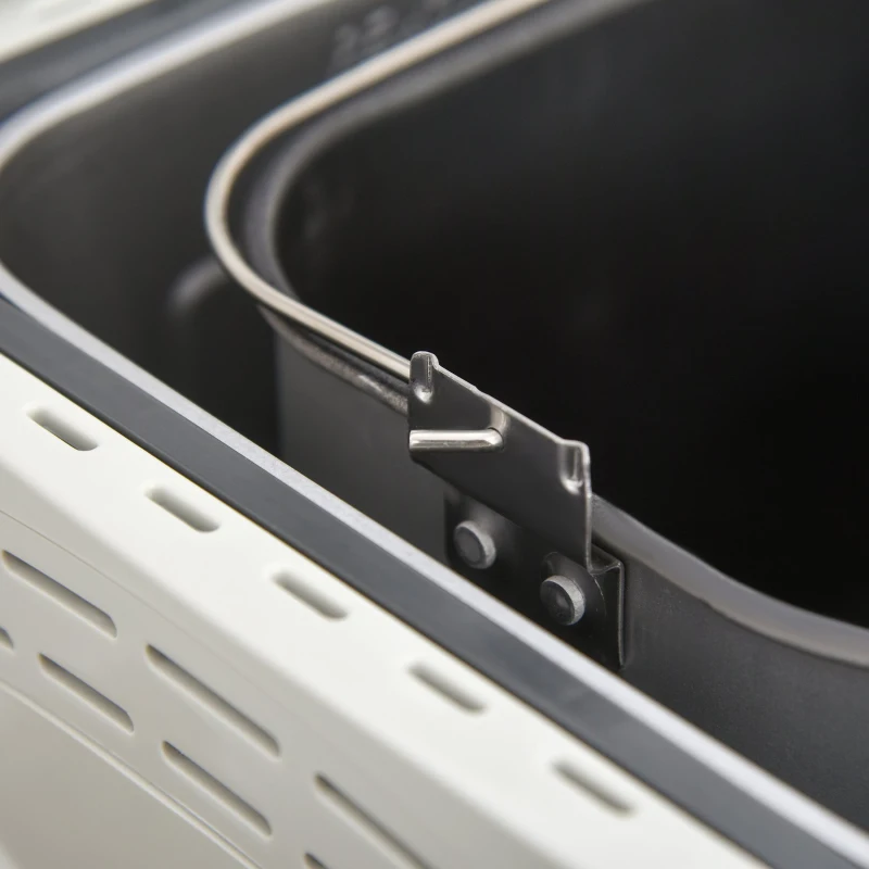 HOMCOM Macchina per il Pane 12 Programmi, Potenza 600W, Timer 13 Ore e 1 Ora Mantenimento del Calore, Antiaderente, Bianco, 40.7x28.2x29.9cm