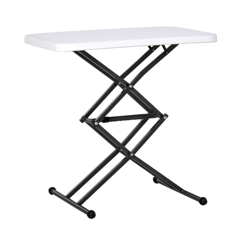 Outsunny Tavolino Pieghevole da Giardino con Altezza Regolabile su 4 Livelli