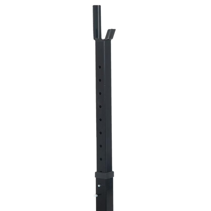 HOMCOM Rack Palestra Regolabile in Altezza su 12 Livelli, Rack Squat in Acciaio, Supporto Bilanciere Max 150KG, 52x48x108-163 cm, Nero