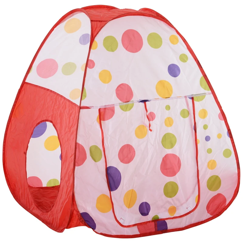 HOMCOM Tenda 3 in 1 per Bambini 18+ Mesi con Tunnel, Vasca Palline e Canestro, Sistema Pop-Up (290x120x90cm)