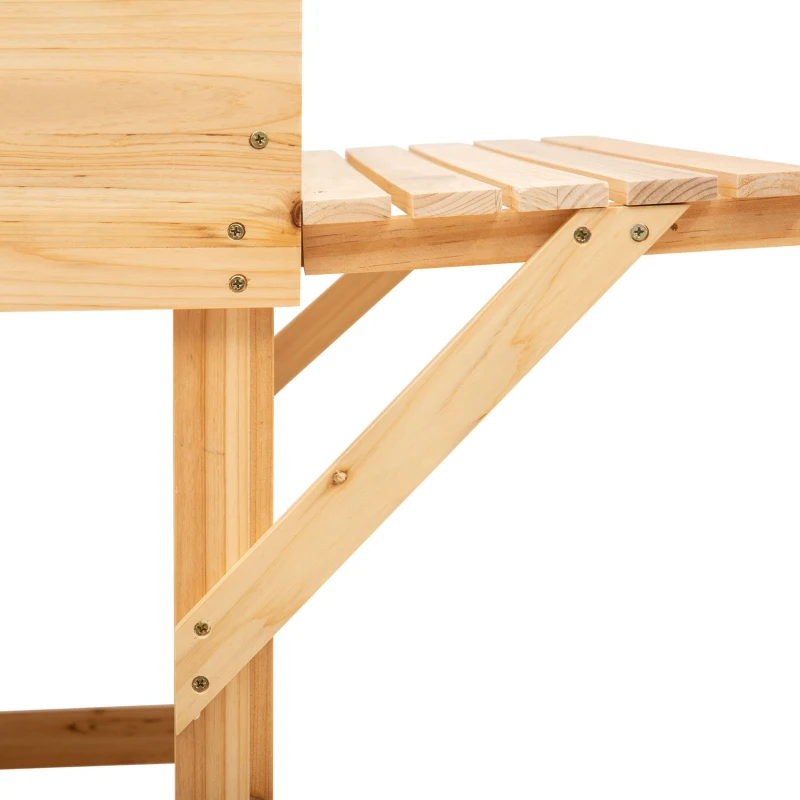 Outsunny Verhoogd bed gemaakt van hout plantenbak voor de tuin met aflegvlak bloembed naturel