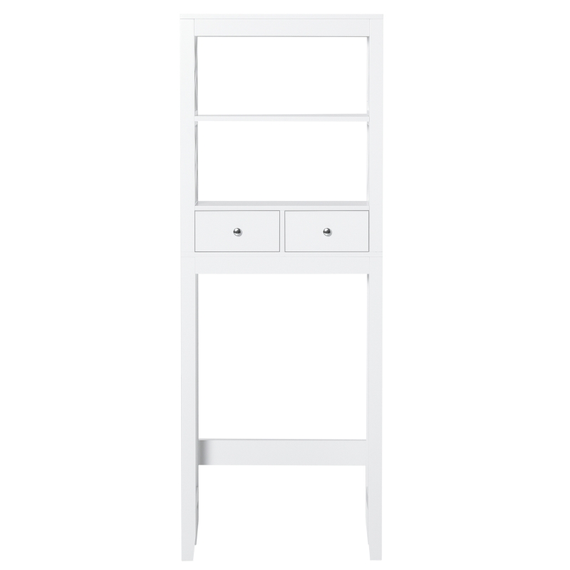 Kleankin Mobile per WC Scaffale Bagno Salvaspazio, 3 Mensole e 2 Cassetti