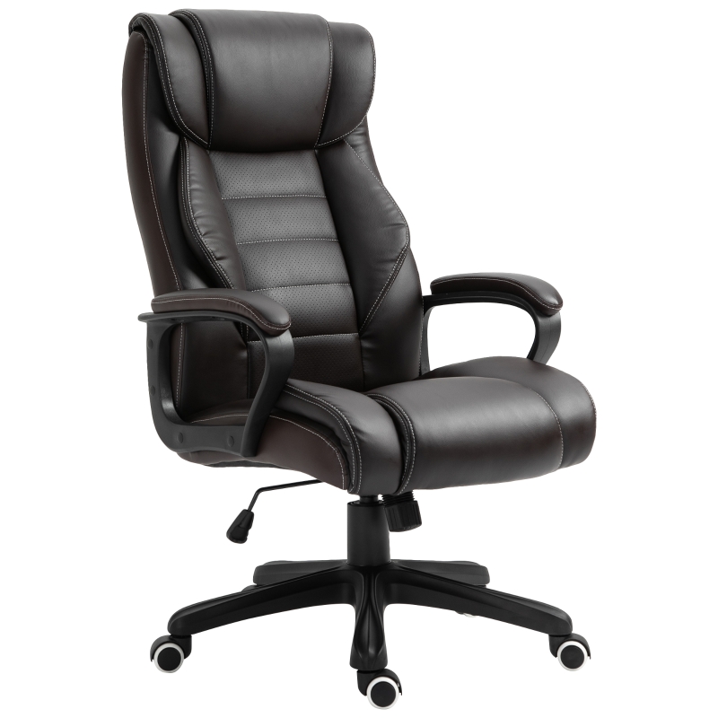 Vinsetto Poltrona Ufficio Massaggiante Ergonomica e Dirigenziale in Similpelle Nera