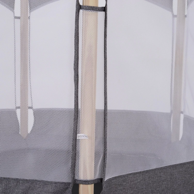 HOMCOM Trampolino Elastico Salvaspazio per Bambini 3-12 Anni (Max. 80kg) con Rete di Protezione, Grigio, 126x109x98cm