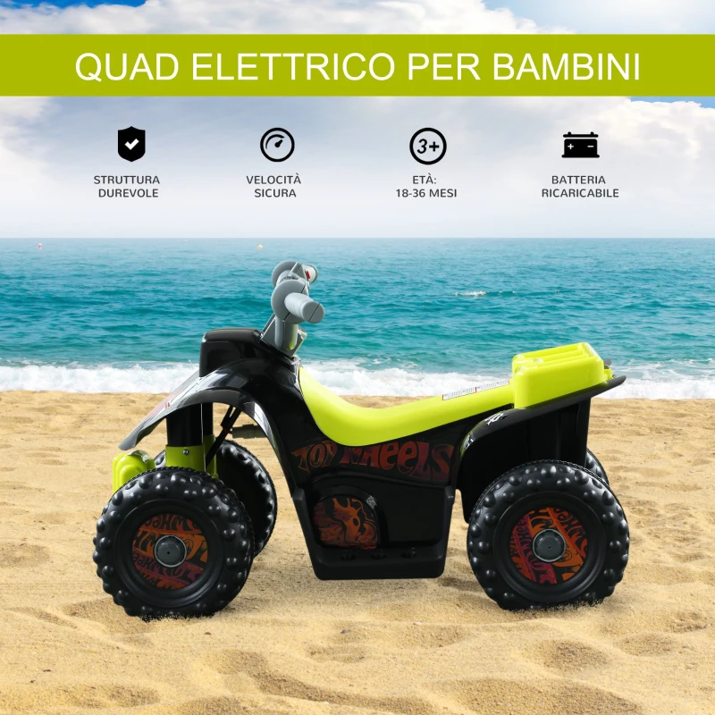HOMCOM Quad Elettrico per Bambini con 4 Ruote 66 × 43 × 43cm, Giallo e Nero
