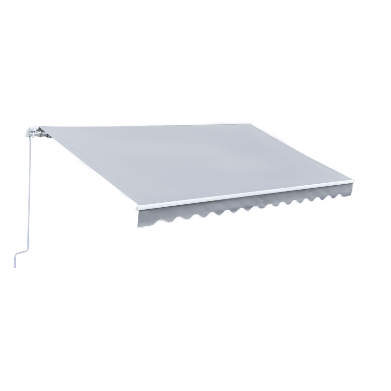 Ombrellone Da Giardino Angel Living 250 Cm - Inclinabile Con Manovella, Alluminio E Poliestere, Grigio, Antiruggine, Base Esclusa