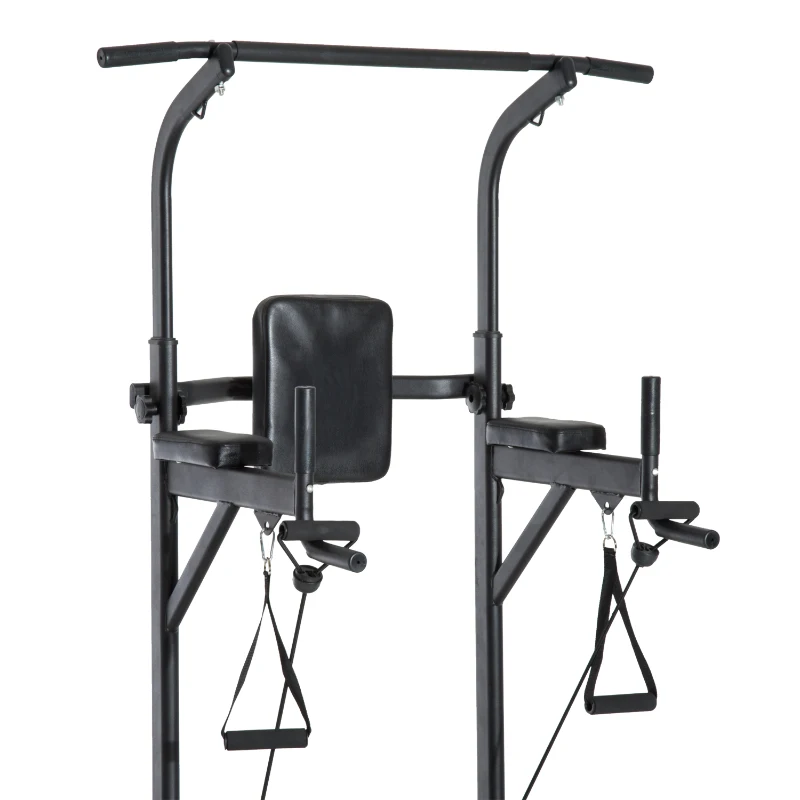 HOMCOM Stazione Fitness Multifunzione Power Tower per Allenamento a Casa Professionale Portata 120kg 129x98x172-224cm