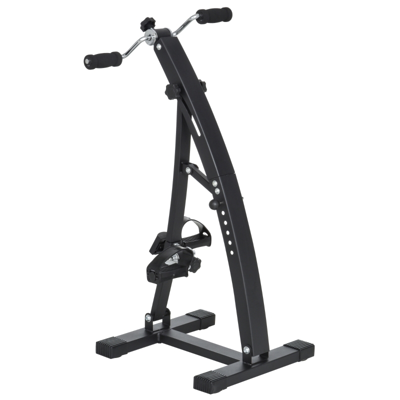 HOMCOM Cyclette Fitness in Acciaio Schermo a LED Altezza e Resistenza Regolabile Nero