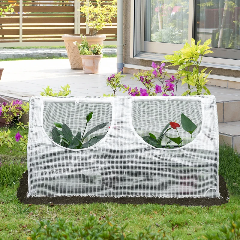 Outsunny kas met raam PE kas tomatenkas koude kas wit