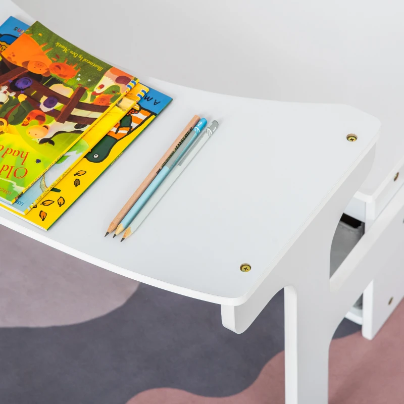 HOMCOM Panca per Bambini 2 in 1 Convertibile in Banchetto Scuola con 2 Cassetti, Età 2-5 Anni, 60x43x57cm