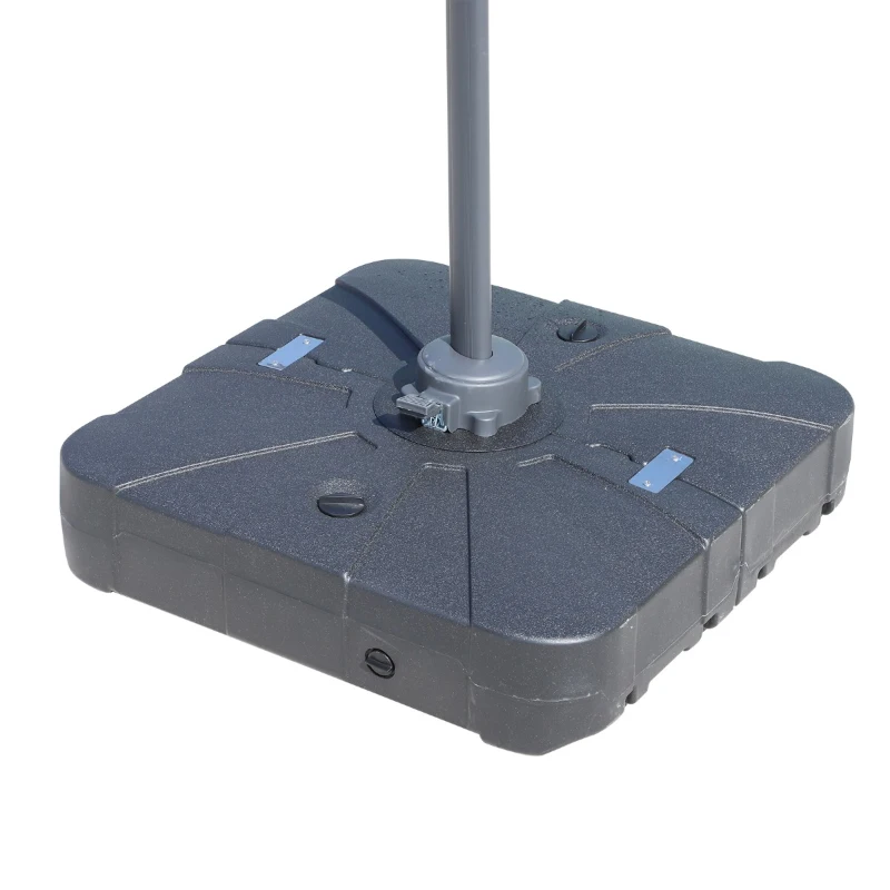 Outsunny Base Ombrellone Riempibile con Acqua e Sabbia 4 Rotelle Max. 125 Kg da Giardino HDPE 84x84x19cm Nero