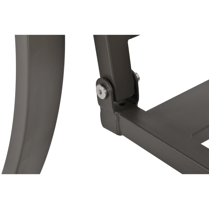 Outsunny Set Tavolino e Sedie da Giardino a Dondolo con Cuscini, Ripiano in Vetro e Struttura in Acciaio Beige