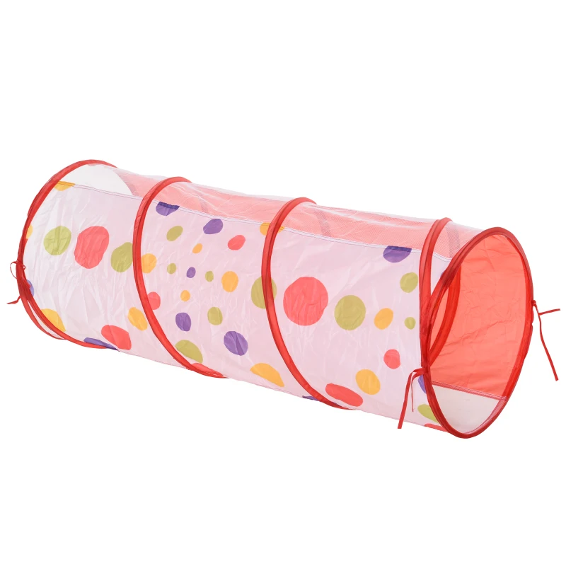 HOMCOM Tenda 3 in 1 per Bambini 18+ Mesi con Tunnel, Vasca Palline e Canestro, Sistema Pop-Up (290x120x90cm)