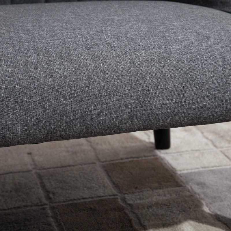 HOMCOM Divano 2 Posti Compatto in Tessuto con Gambe in Legno, Arredamento Moderno per Casa e Ufficio, Grigio, 114x57x70cm