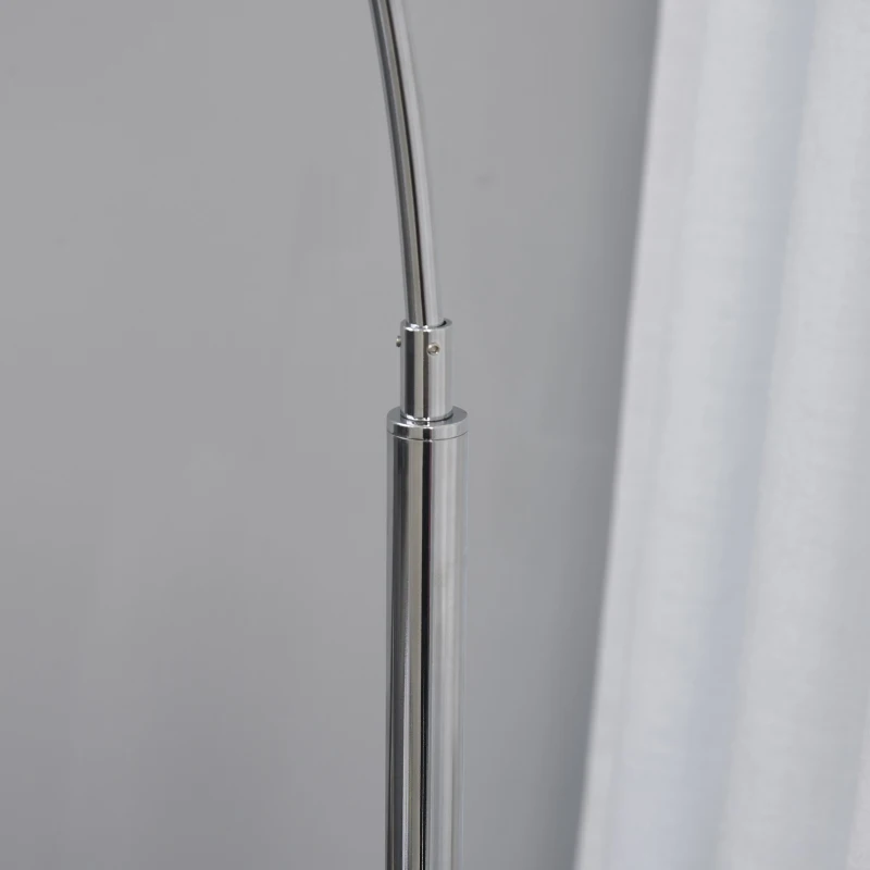 Homcom Lampada da Terra ad Arco con Paralume Regolabile in Acciaio con Base Rotonda in Marmo