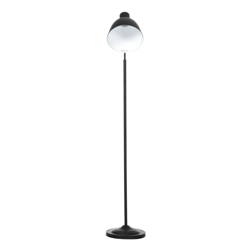 HOMCOM Lampada da Terra 140cm con Paralume Regolabile ed Estraibile, Base Rotonda, Interruttore a Pedale in Metallo Nero