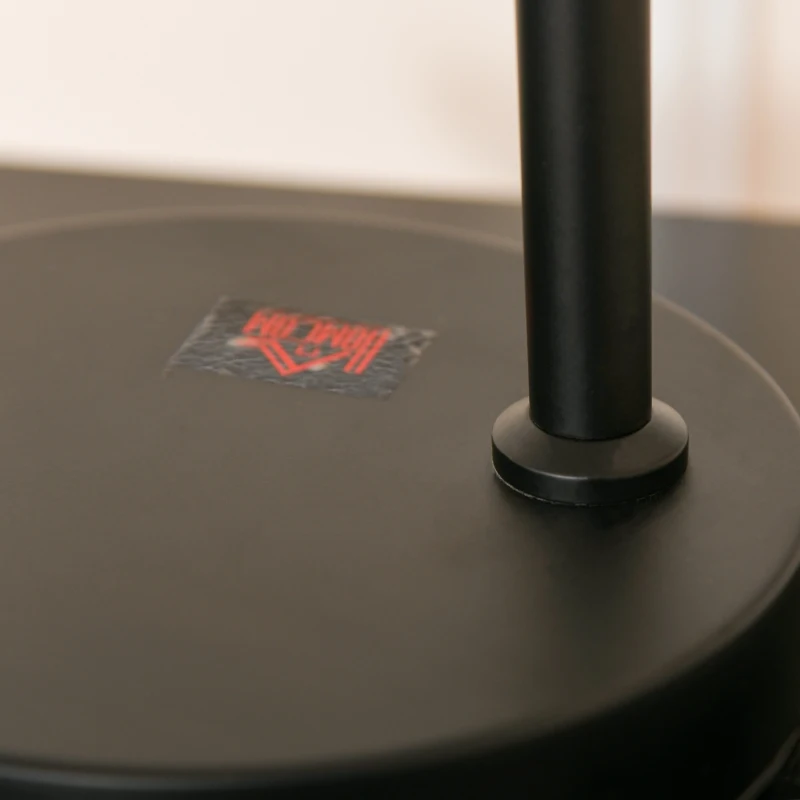 HOMCOM Lampada da Tavolo in Stile Industriale, Lampada da Comodino con Paralume Regolabile in Metallo Nero e Color Legno, 25x15x48cm