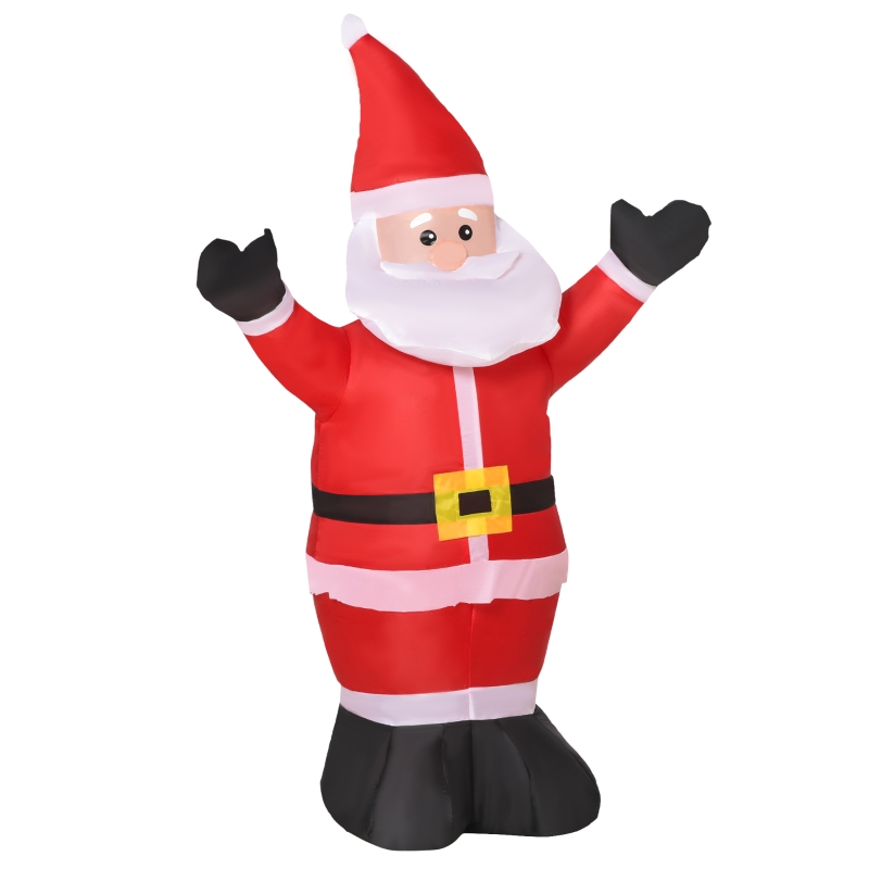 Homcom Babbo Natale Gonfiabile Luminoso con Luci LED, 80x40x120cm