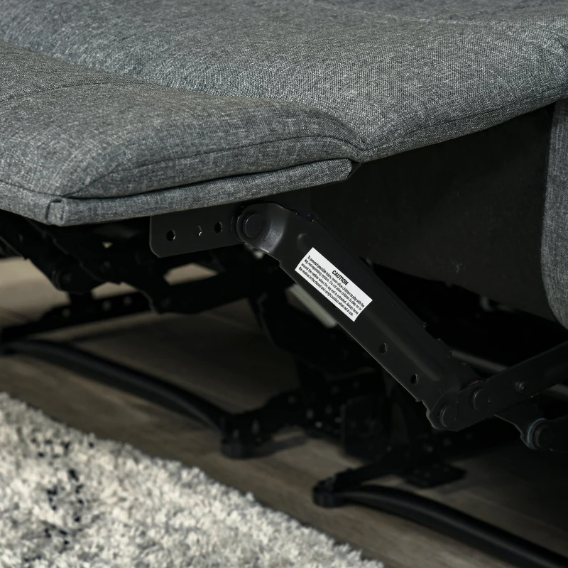 HOMCOM Divano 2 Posti Reclinabile in Tessuto con Sedute Indipendenti e Braccioli, 141.5x95x94.5cm