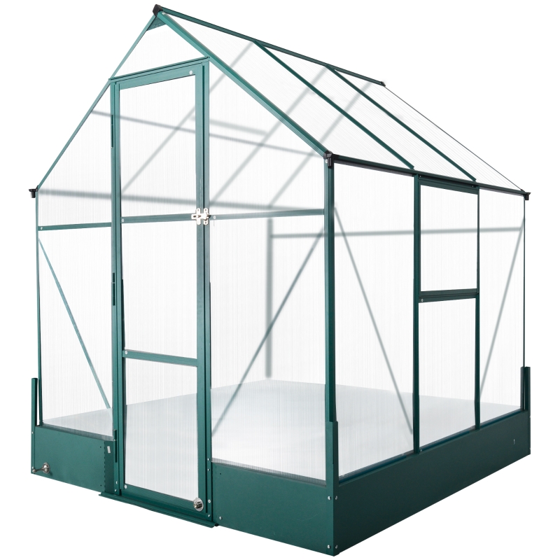 Outsunny Kas voor in de tuin kweekkas tomatenhuis koude kas 250 x 190 x 219 cm