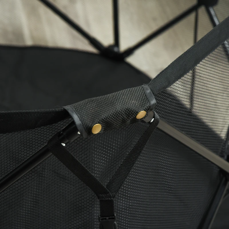 PawHut Recinto per Cani Pieghevole in Acciaio e Tessuto, Box per Animali Piccoli con Sacca di Trasporto, 148x134x67cm, Nero