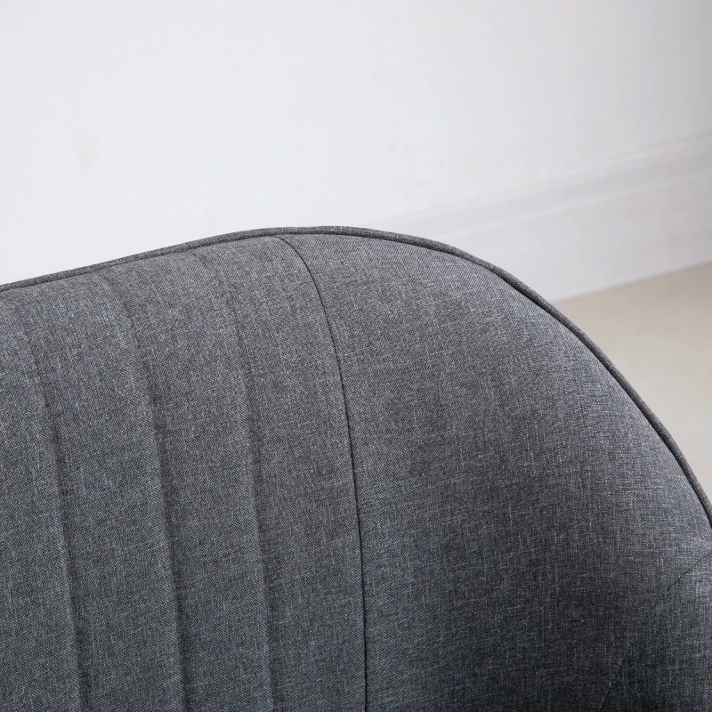 HOMCOM Divano 2 Posti Compatto in Tessuto con Gambe in Legno, Arredamento Moderno per Casa e Ufficio, Grigio, 114x57x70cm