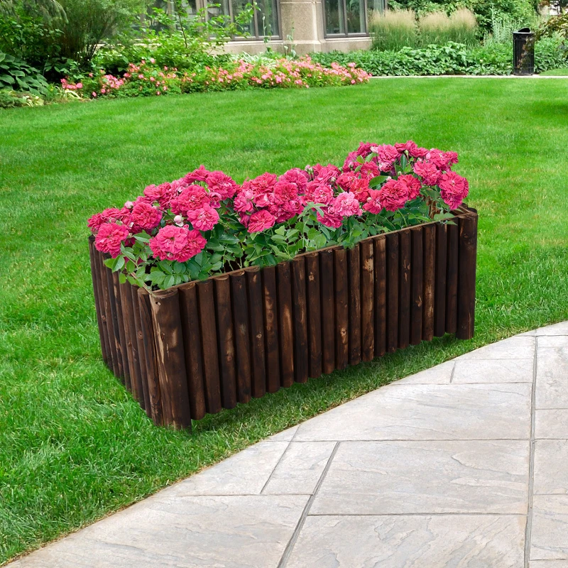 Outsunny Verhoogd bed kruidenbed plantenbak plantenhuis bloembed bloembak vurenhout