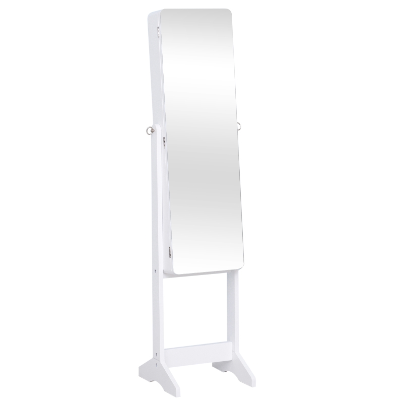 Homcom Armadio Portagioie e Trucchi con Specchio e Illuminazione LED Automatica, Bianco, 30x146x36cm