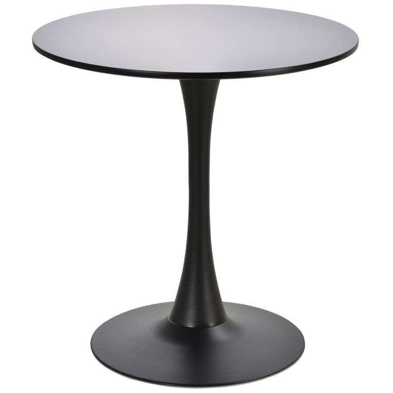 HOMCOM Tavolo da Pranzo Rotondo e Moderno, Tavolino Multiuso con Design Minimalista per Cucina, Sala da pranzo, Bar, Ф70cm, Nero