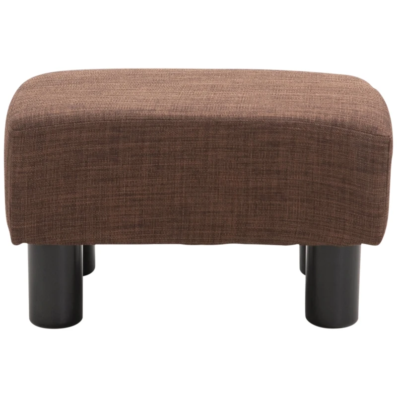 Homcom Pouf Poggiapiedi Imbottito in Legno Massello Marrone 40 x 30 x  24cm