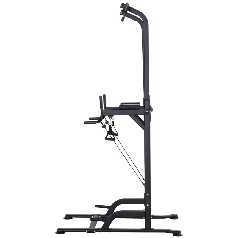 HOMCOM Stazione Fitness Multifunzione Power Tower per Allenamento a Casa Professionale Portata 120kg 129x98x172-224cm