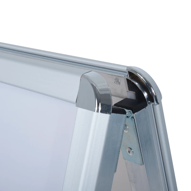 HOMCOM Espositore Pubbliciario Bifacciale a Cavalletto Pieghevole in PVC Bianco