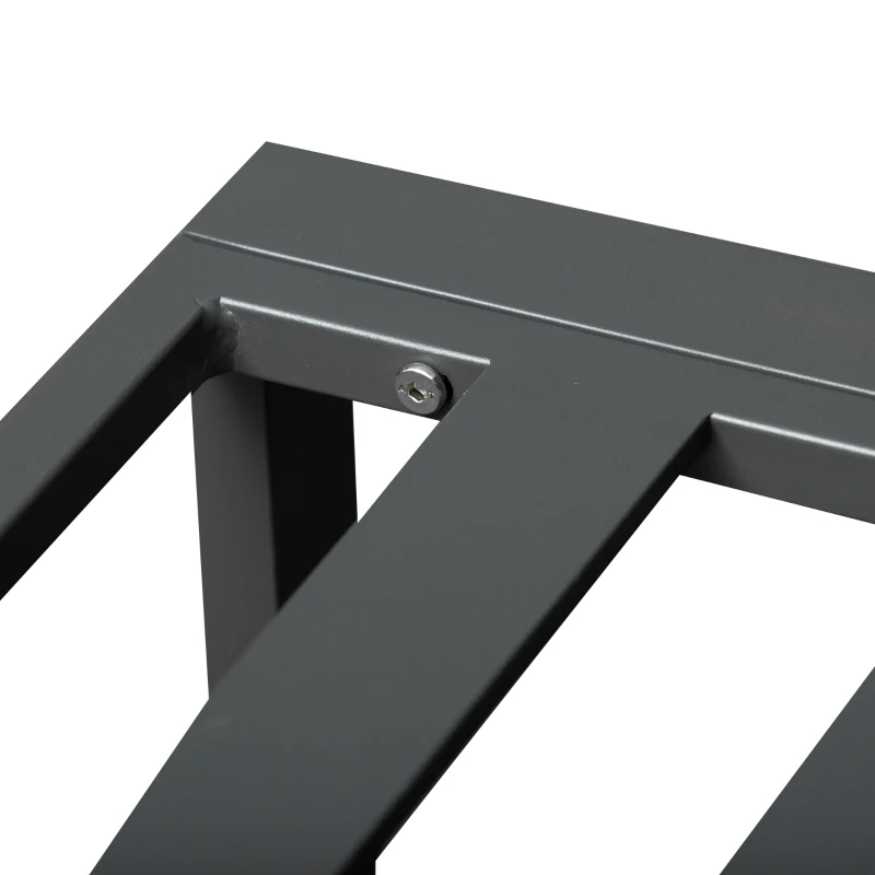 Outsunny Set con Tavolo 4 Sedie e 4 Sgabelli da Giardino, Salotto da Esterno in Alluminio, Grigio