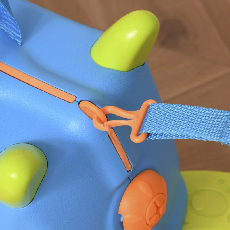 HOMCOM Valigia Cavalcabile Bimbi, Trolley per Bambini 3-6 Anni, Bagaglio a Mano per Aereo, Azzurro, 46x22x33.5cm