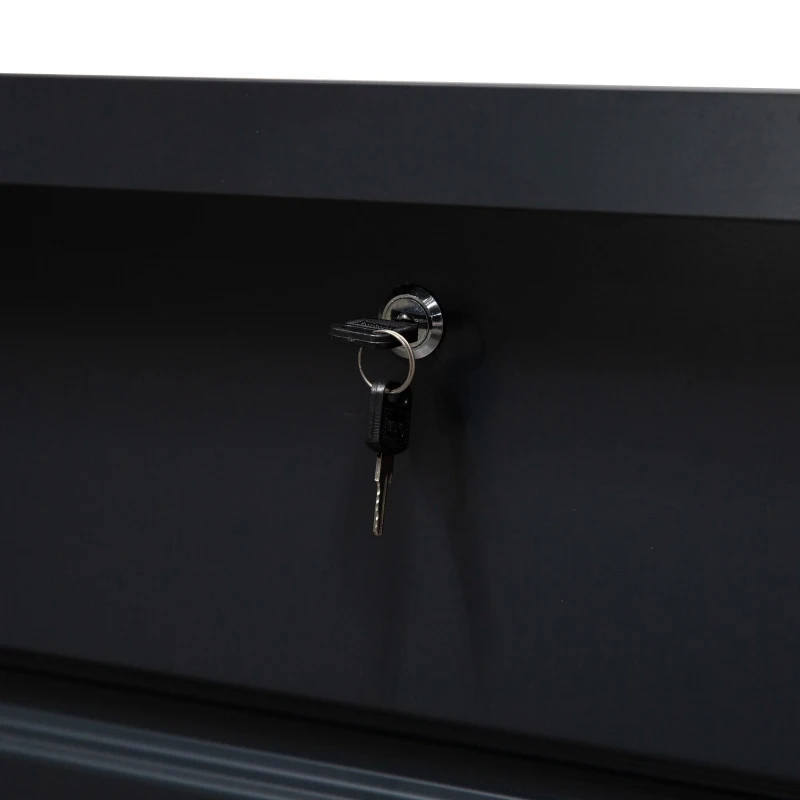 Outsunny Panca Baule Contenitore da Esterno con Chiave, Cassapanca Moderna in Acciaio